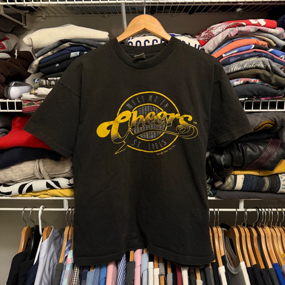 Vintage Cheers St Louis 1992 Single Stitch T-Shirt Mens XL Black‎ USA